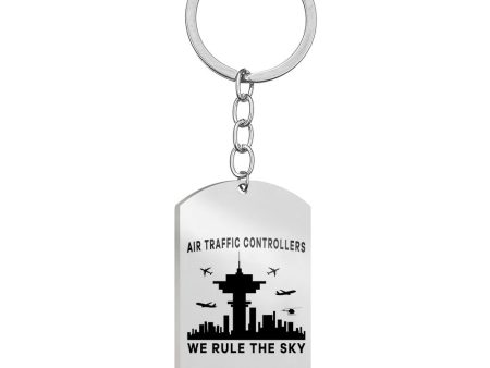 Air Traffic Controllers - We Rule The Sky Designed Stainless Steel Key Chains (Double Side) Online Sale