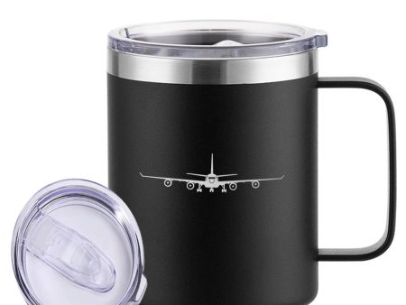 Airbus A340 Silhouette Designed Stainless Steel Laser Engraved Mugs Online Hot Sale