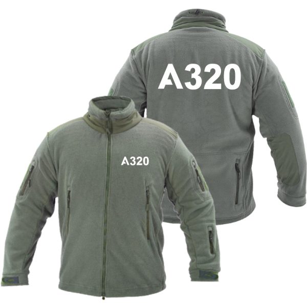 A320 Flat Text Designed Fleece Military Jackets (Customizable) Online Sale