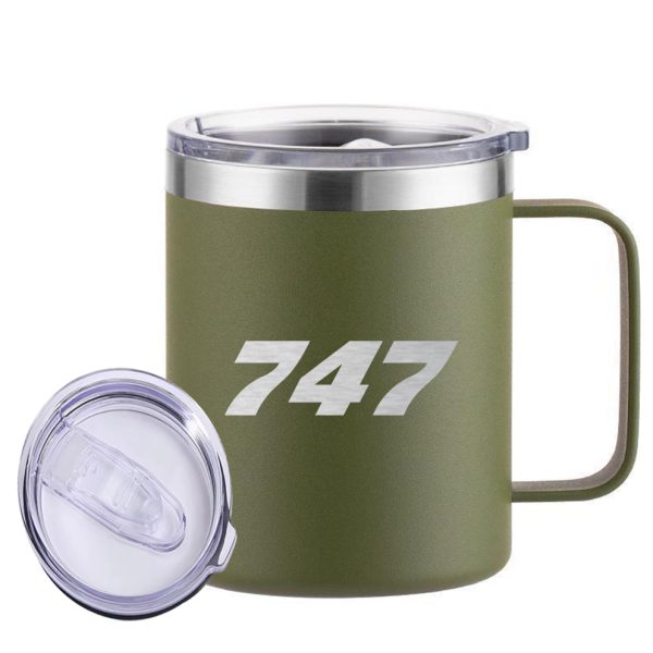 747 Flat Text Designed Stainless Steel Laser Engraved Mugs Online now