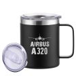 Airbus A320 & Plane Designed Stainless Steel Laser Engraved Mugs For Cheap