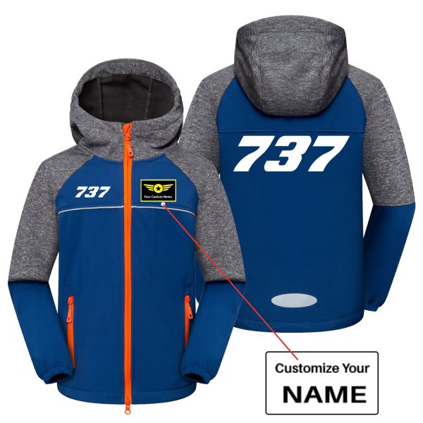 737 Flat Text Designed Children Polar Style Jackets For Discount