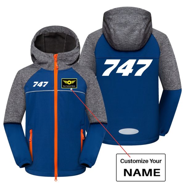 747 Flat Text Designed Children Polar Style Jackets Online Hot Sale