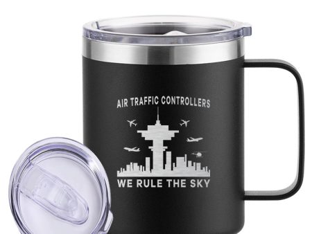 Air Traffic Controllers - We Rule The Sky Designed Stainless Steel Laser Engraved Mugs Hot on Sale