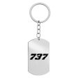 737 Flat Text Designed Stainless Steel Key Chains (Double Side) For Cheap