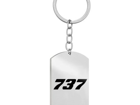 737 Flat Text Designed Stainless Steel Key Chains (Double Side) For Cheap