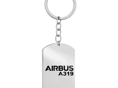 Airbus A319 & Text Designed Stainless Steel Key Chains (Double Side) Discount