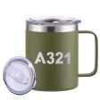 A321 Flat Text Designed Stainless Steel Laser Engraved Mugs For Cheap