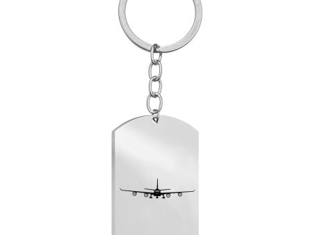 Airbus A340 Silhouette Designed Stainless Steel Key Chains (Double Side) Hot on Sale