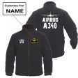 Airbus A340 & Plane Designed Fleece Military Jackets (Customizable) For Sale