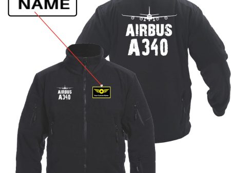 Airbus A340 & Plane Designed Fleece Military Jackets (Customizable) For Sale