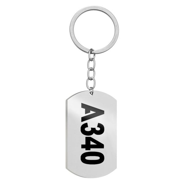 A340 Text Designed Stainless Steel Key Chains (Double Side) For Cheap