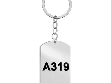 A319 Flat Text Designed Stainless Steel Key Chains (Double Side) For Discount