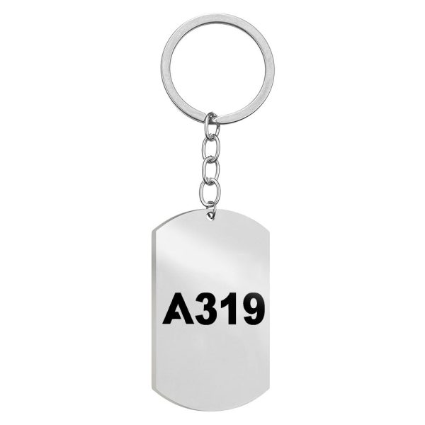 A319 Flat Text Designed Stainless Steel Key Chains (Double Side) For Discount