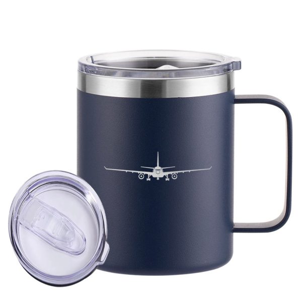 Airbus A330 Silhouette Designed Stainless Steel Laser Engraved Mugs on Sale