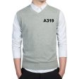 A319 Flat Text Designed Sweater Vests Discount