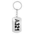 A321 Text Designed Stainless Steel Key Chains (Double Side) Online Hot Sale