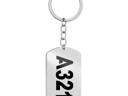 A321 Text Designed Stainless Steel Key Chains (Double Side) Online Hot Sale