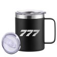 777 Flat Text Designed Stainless Steel Laser Engraved Mugs Supply