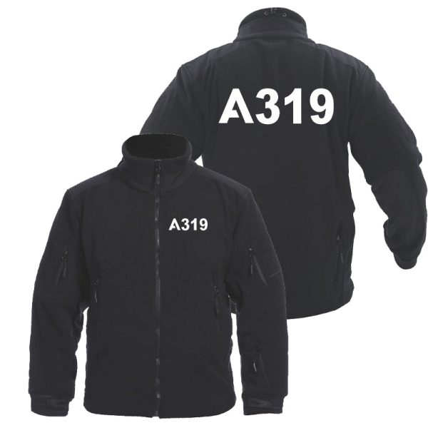 A319 Flat Text Designed Fleece Military Jackets (Customizable) Online