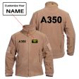 A350 Flat Text Designed Fleece Military Jackets (Customizable) For Sale