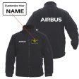 Airbus & Text Designed Fleece Military Jackets (Customizable) For Cheap