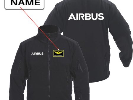 Airbus & Text Designed Fleece Military Jackets (Customizable) For Cheap