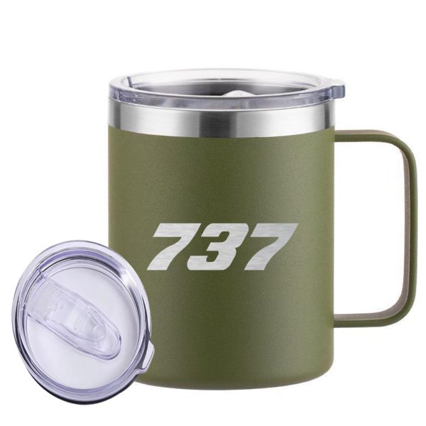 737 Flat Text Designed Stainless Steel Laser Engraved Mugs on Sale