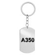 A350 Flat Text Designed Stainless Steel Key Chains (Double Side) For Sale