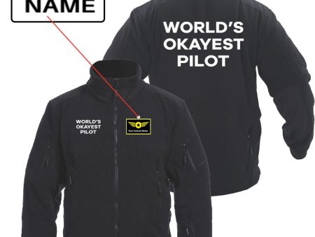 World s Okayest Pilot Designed Fleece Military Jackets (Customizable) Discount