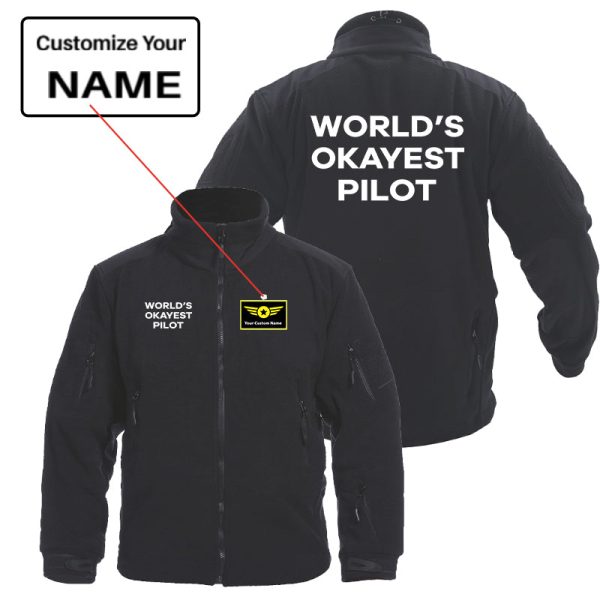 World s Okayest Pilot Designed Fleece Military Jackets (Customizable) Discount