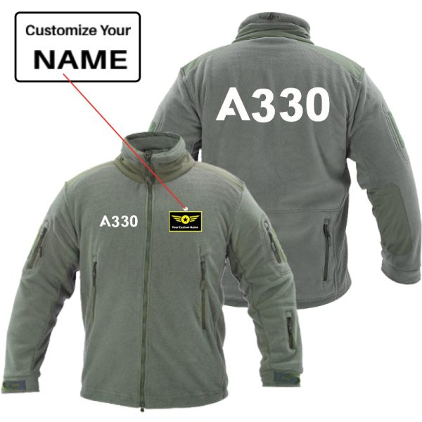 A330 Flat Text Designed Fleece Military Jackets (Customizable) For Cheap