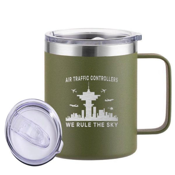 Air Traffic Controllers - We Rule The Sky Designed Stainless Steel Laser Engraved Mugs Hot on Sale