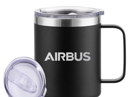 Airbus & Text Designed Stainless Steel Laser Engraved Mugs Hot on Sale