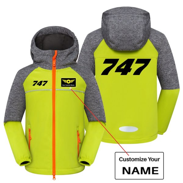 747 Flat Text Designed Children Polar Style Jackets Online Hot Sale