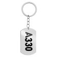 A330 Text Designed Stainless Steel Key Chains (Double Side) Online now