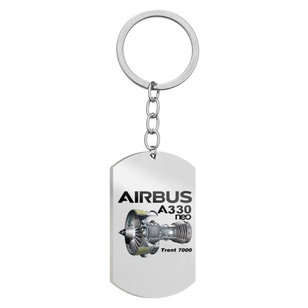 Airbus A330neo & Trent 7000 Designed Stainless Steel Key Chains (Double Side) Hot on Sale