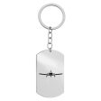 Piper PA28 Silhouette Plane Designed Stainless Steel Key Chains (Double Side) Fashion