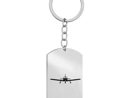 Piper PA28 Silhouette Plane Designed Stainless Steel Key Chains (Double Side) Fashion