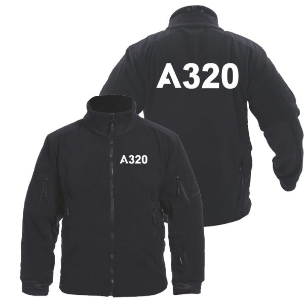 A320 Flat Text Designed Fleece Military Jackets (Customizable) Online Sale