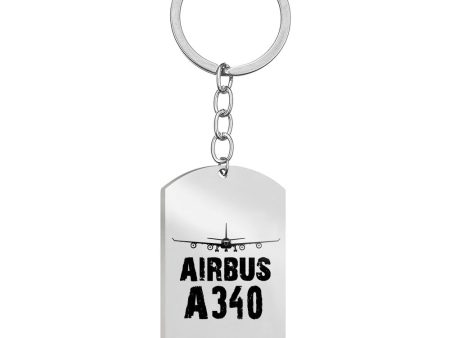 Airbus A340 & Plane Designed Stainless Steel Key Chains (Double Side) Fashion