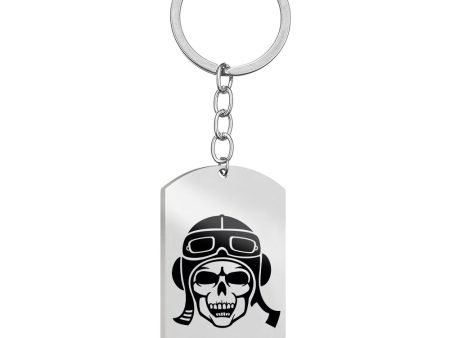 Skeleton Pilot Designed Stainless Steel Key Chains (Double Side) Sale