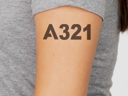 A321 Flat Text Designed Tattoes For Cheap