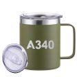 A340 Flat Text Designed Stainless Steel Laser Engraved Mugs Cheap