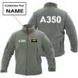 A350 Flat Text Designed Fleece Military Jackets (Customizable) For Sale