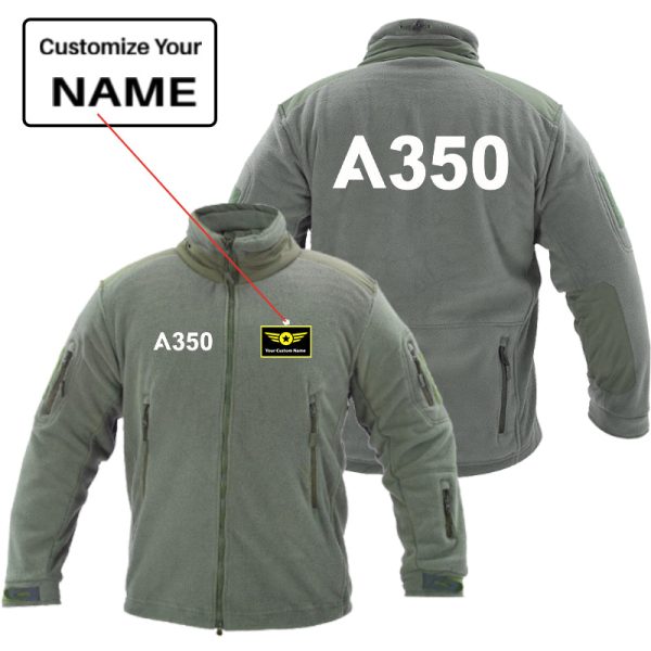 A350 Flat Text Designed Fleece Military Jackets (Customizable) For Sale