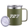 727 Flat Text Designed Stainless Steel Laser Engraved Mugs Fashion