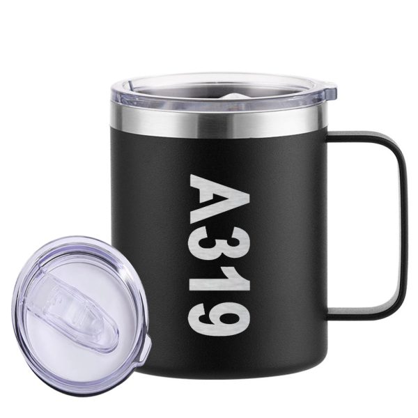 A319 Text Designed Stainless Steel Laser Engraved Mugs Online now