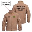 World s Okayest Pilot Designed Fleece Military Jackets (Customizable) Discount