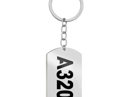 A320 Text Designed Stainless Steel Key Chains (Double Side) For Cheap